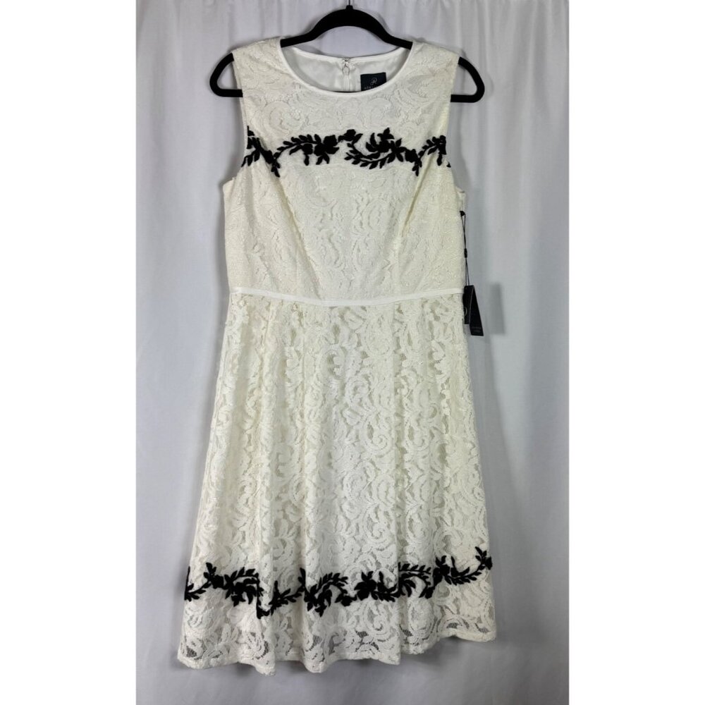 Adrianna Papell Ivory Sleeveless Lace‎ Dress Rehearsal Dinner Bridal Shower 12